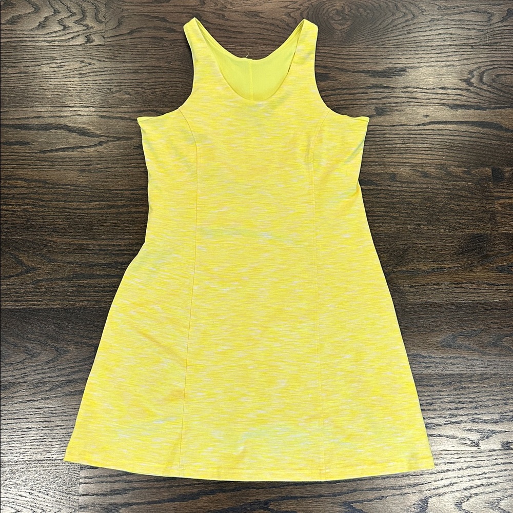 Outdoor Voices Flow Circle Back Dress in Bright Yellow size L Large